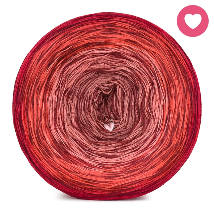 KOKONEK Rare Merino W07 Walentynki - Czerwień/jarzębina/jasna malwa/malwa + bordo