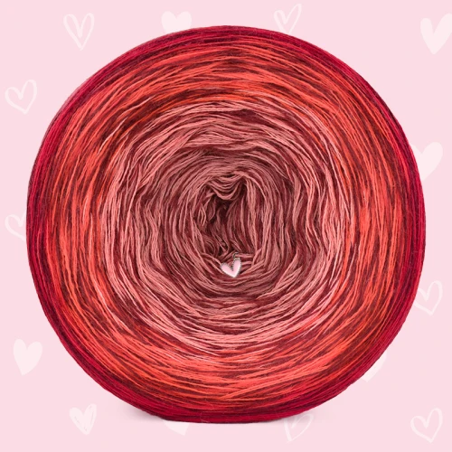 KOKONEK Rare Merino W07 Walentynki - Czerwień/jarzębina/jasna malwa/malwa + bordo