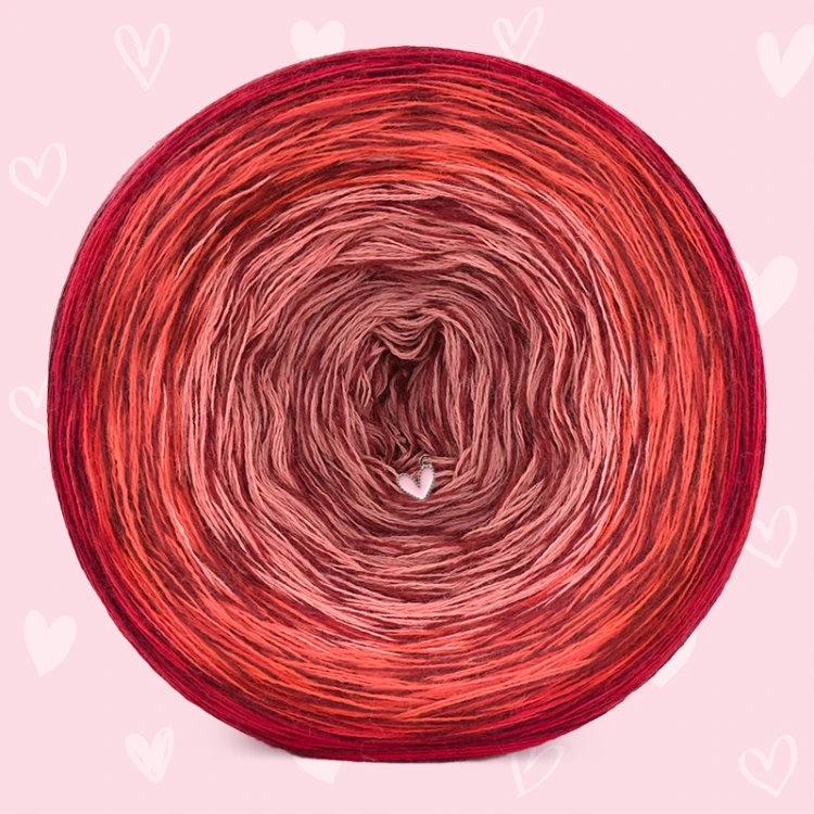 KOKONEK Rare Merino W07 Walentynki - Czerwień/jarzębina/jasna malwa/malwa + bordo
