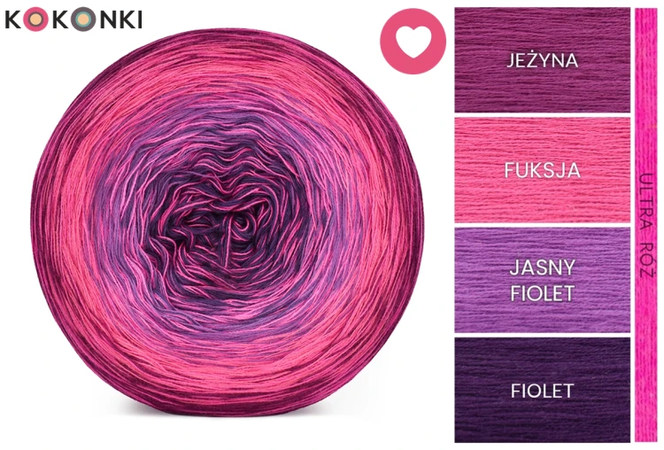KOKONEK Rare Classic W04 Walentynki - Jeżyna/fuksja/jasny fiolet/fiolet + ultra róż