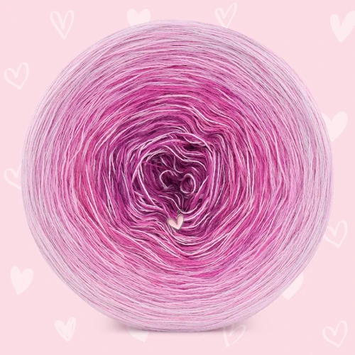 KOKONEK Rare Merino W08 Walentynki - Jasny róż/chłodny róż/piwonia/jeżyna + landrynka
