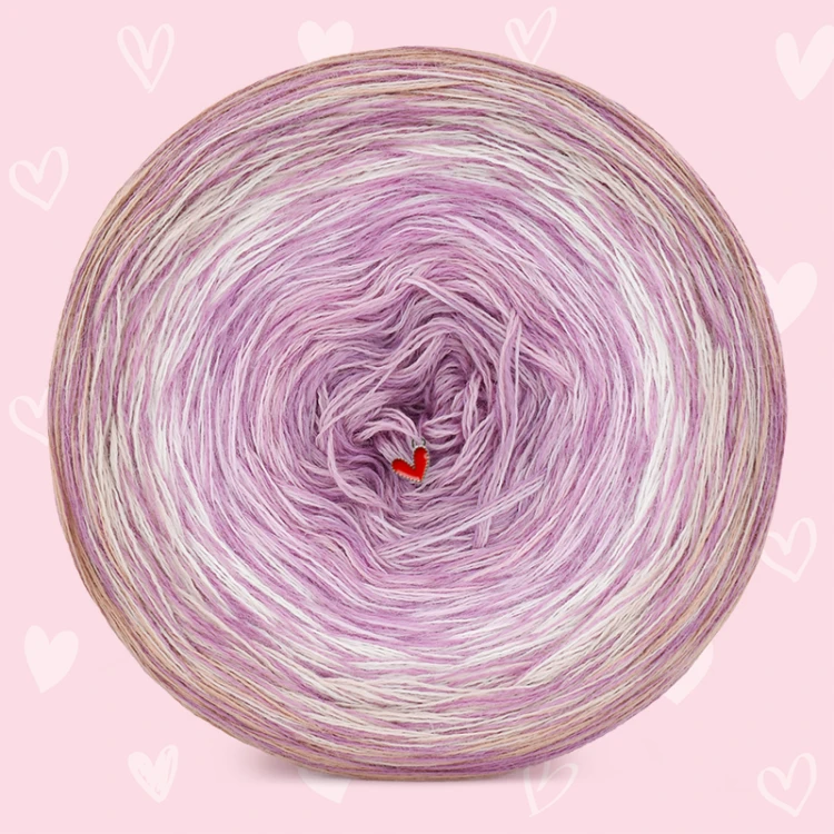 KOKONEK Rare Merino W09 Walentynki - Zgaszona morela/nude/krem/jasny róż/brudny róż + wrzos