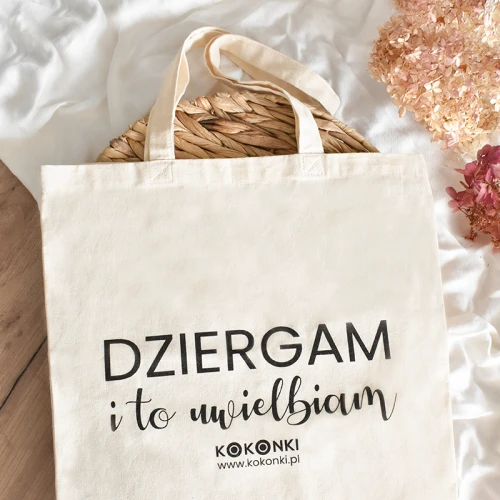 Torba bawełniana KOKONKI "Dziergam i to uwielbiam"