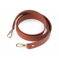 Uchwyt / rączka do torby z eko skóry z karabińczykiem / 108 cm / brąz-złoto / 890715