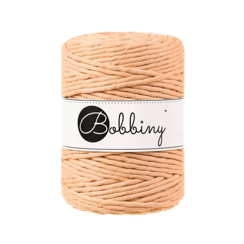 Sznurek skręcany 3-żyłowy bawełniany Bobbiny 3ply Macrame Rope / Peach Fuzz / Brzoskwiniowy / 5mm / 100m