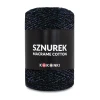 Sznurek Macrame Cotton Shine by KOKONKI 2mm / rolka 200m / czerń + skarabeusz LUREX