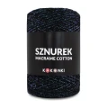 Sznurek Macrame Cotton Shine by KOKONKI 2mm / rolka 200m / czerń + skarabeusz LUREX