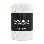 Sznurek Macrame Cotton Shine by KOKONKI 2mm / rolka 200m / 291 ecru + opalizujący LUREX
