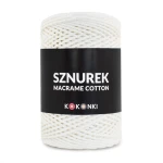 Sznurek Macrame Cotton Shine by KOKONKI 2mm / rolka 200m / ecru + opalizujący LUREX - OUTLET