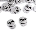 Stoper do sznurka metalowy  15x18mm / okrągły / nikiel / 4 szt./ 880143