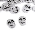 Stoper do sznurka metalowy  15x18mm / okrągły / nikiel / 4 szt./ 880143