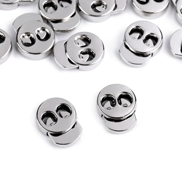 Stoper do sznurka metalowy  15x18mm / okrągły / nikiel / 4 szt./ 880143