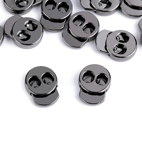 Stoper do sznurka metalowy  15x18mm / okrągły / ciemny nikiel / 4 szt. / 880143