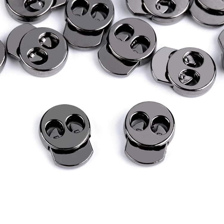 Stoper do sznurka metalowy  15x18mm / okrągły / ciemny nikiel / 4 szt. / 880143