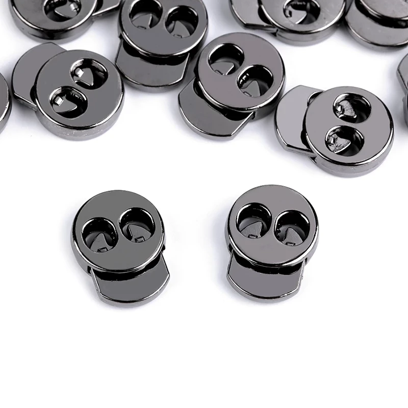 Stoper do sznurka metalowy  15x18mm / okrągły / ciemny nikiel / 4 szt. / 880143