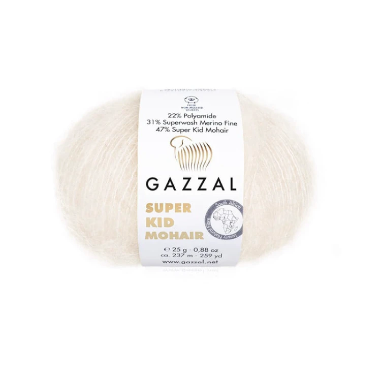 Włóczka Gazzal Super Kid Mohair 64436 / chałwa