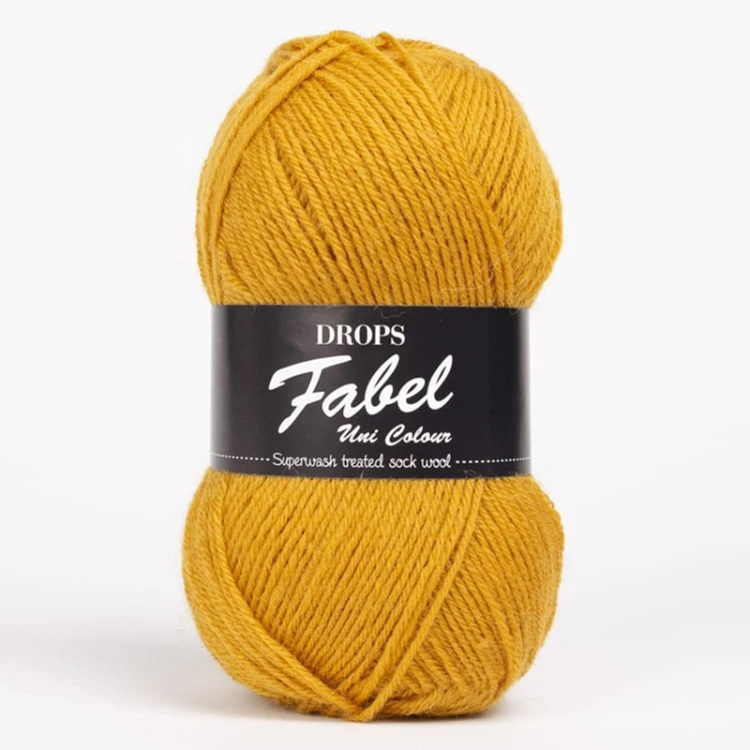 Włóczka skarpetkowa Drops Fabel 111 / musztarda / uni colour