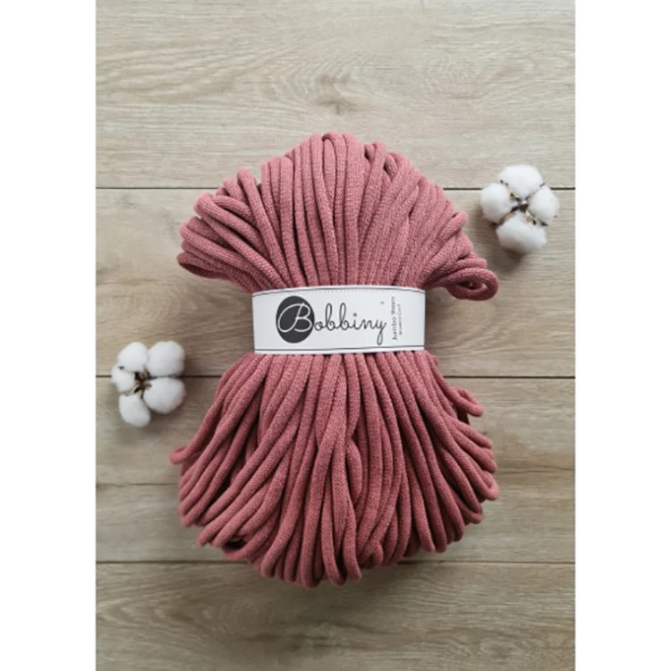 Sznurek pleciony bawełniany Bobbiny Jumbo / Piwonia / Peony / 9mm / 100m