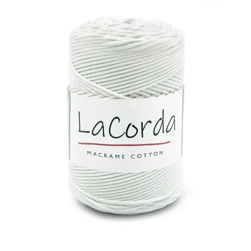 Sznurek La Corda Macrame Cotton  2mm / rolka 200m / 100 biel