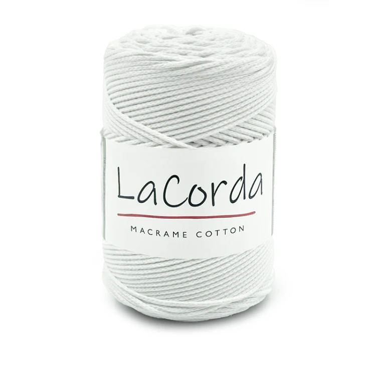 Sznurek La Corda Macrame Cotton  2mm / rolka 200m / 100 biel