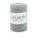 Sznurek La Corda Macrame Cotton  2mm / rolka 200m / 110 jasny szary