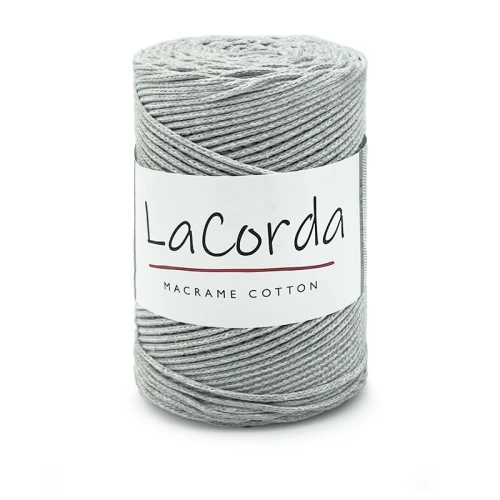 Sznurek La Corda Macrame Cotton 2mm / rolka 200m / 110 jasny szary