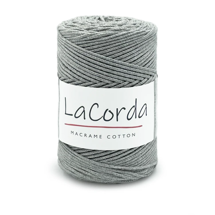 Sznurek La Corda Macrame Cotton 2mm / rolka 200m / 120 szary