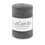 Sznurek La Corda Macrame Cotton  2mm / rolka 200m / 140 ciemny szary