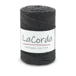 Sznurek La Corda Macrame Cotton  2mm / rolka 200m / 145 grafit