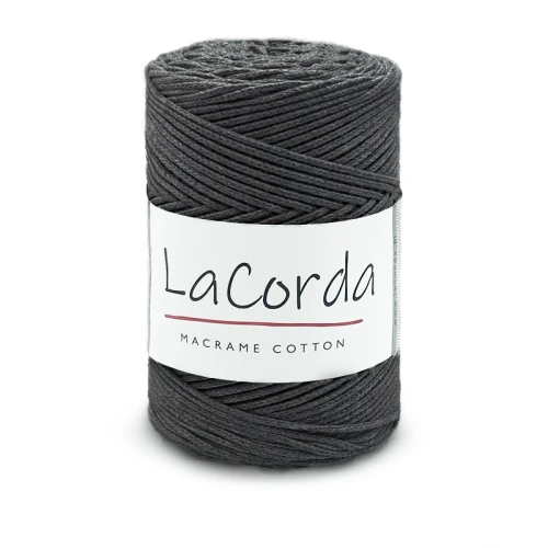 Sznurek La Corda Macrame Cotton 2mm / rolka 200m / 145 grafit
