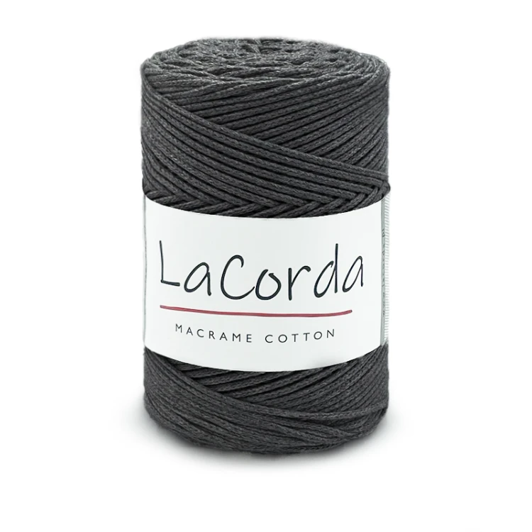Sznurek La Corda Macrame Cotton 2mm / rolka 200m / 145 grafit
