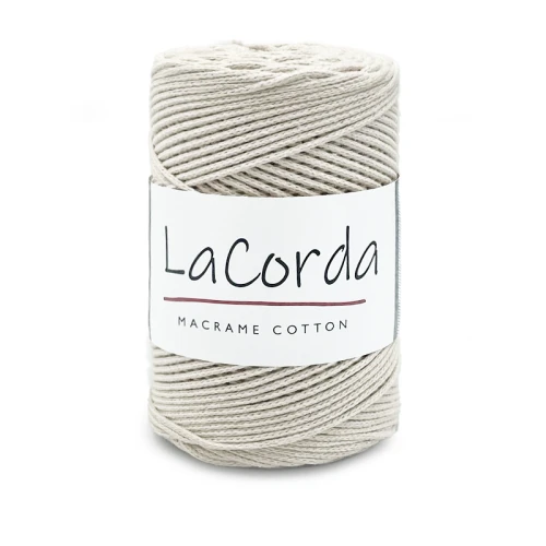 Sznurek La Corda Macrame Cotton 2mm / rolka 200m / 170 jasny beż