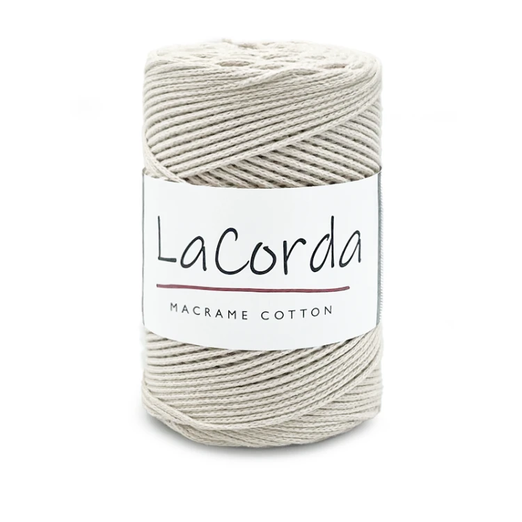 Sznurek La Corda Macrame Cotton 2mm / rolka 200m / 170 jasny beż