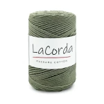 Sznurek La Corda Macrame Cotton  2mm / rolka 200m / 500 chłodna zieleń