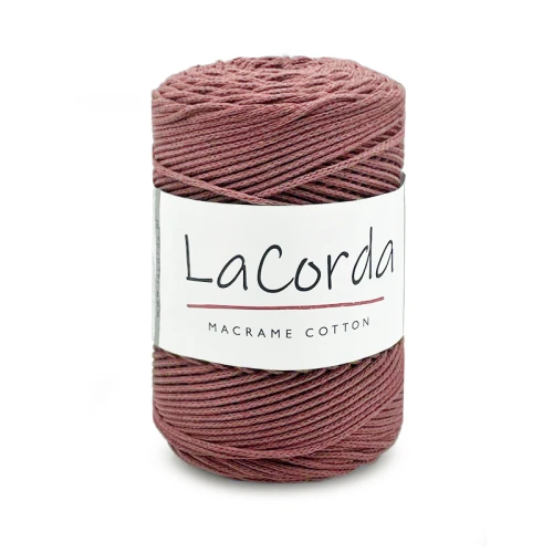 Sznurek La Corda Macrame Cotton 2mm / rolka 200m / 730 brudny róż