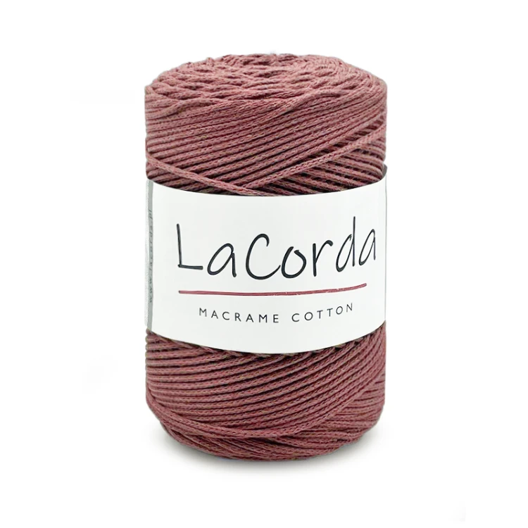Sznurek La Corda Macrame Cotton 2mm / rolka 200m / 730 brudny róż
