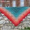 Autorka chusty: CrocheT Tailoring; Wzór: Mehendi od Crochethands; Szydełko: 3 mm; Wymiary przed blokowaniem:
75x164 cm; Wymiary po blokowaniu: 78x185 cm