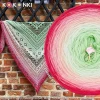 Autorka chusty: Inked Crochet; Wzór: Flower Valley od Sishomemade; Szydełko: 4 mm; Wymiary: 185x90 cm
