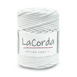 Sznurek La Corda Cotton Cord  5mm / rolka 100m / 100 biel