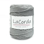 Sznurek La Corda Cotton Cord  5mm / rolka 100m / 120 szary