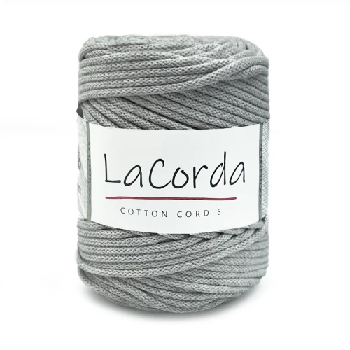 Sznurek La Corda Cotton Cord 5mm / rolka 100m / 120 szary
