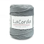 Sznurek La Corda Cotton Cord  5mm / rolka 100m / 130 średni szary