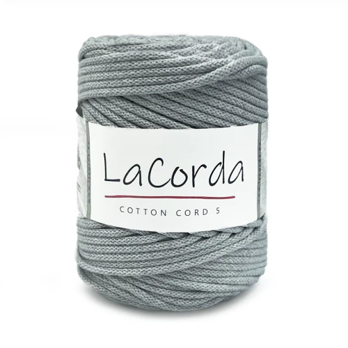 Sznurek La Corda Cotton Cord 5mm / rolka 100m / 130 średni szary