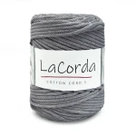 Sznurek La Corda Cotton Cord  5mm / rolka 100m / 140 ciemny szary