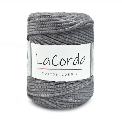 Sznurek La Corda Cotton Cord 5mm / rolka 100m / 140 ciemny szary