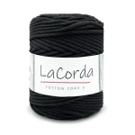 Sznurek La Corda Cotton Cord  5mm / rolka 100m / 160 czerń