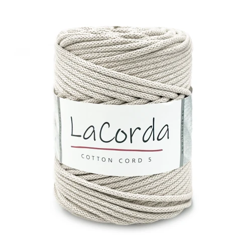 Sznurek La Corda Cotton Cord  5mm / rolka 100m / 170 ecru