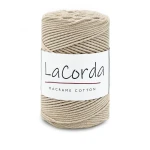Sznurek La Corda Macrame Cotton  2mm / rolka 200m / 210 ciepły beż