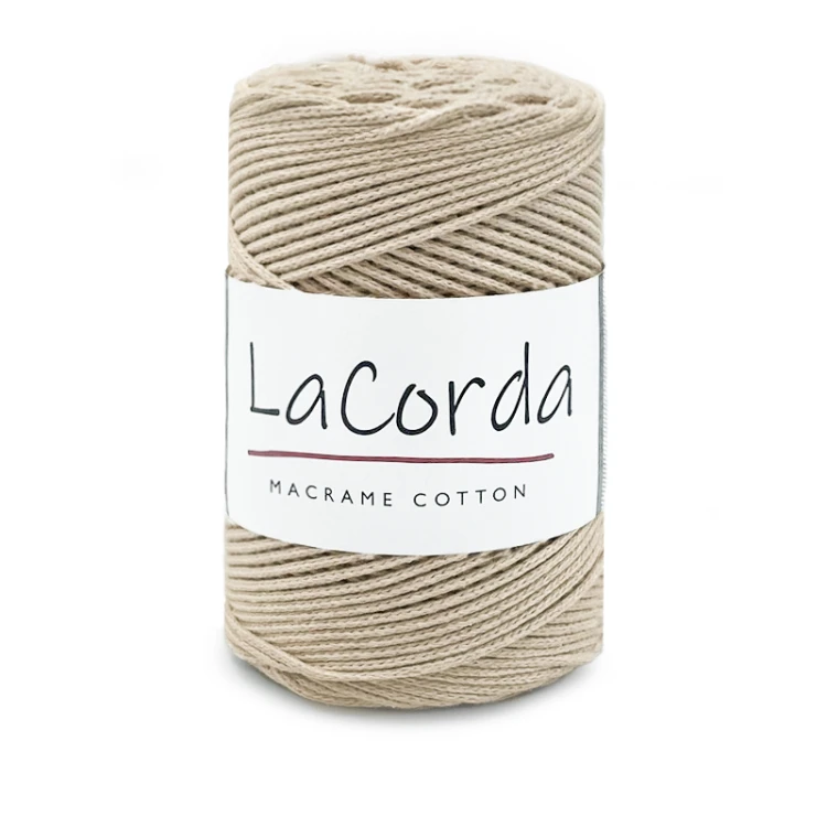 Sznurek La Corda Macrame Cotton 2mm / rolka 200m / 210 ciepły beż