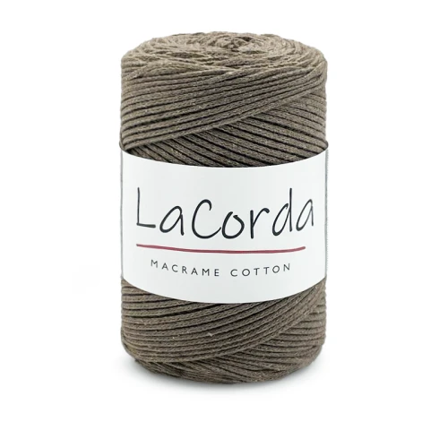 Sznurek La Corda Macrame Cotton 2mm / rolka 200m / 200 mocca